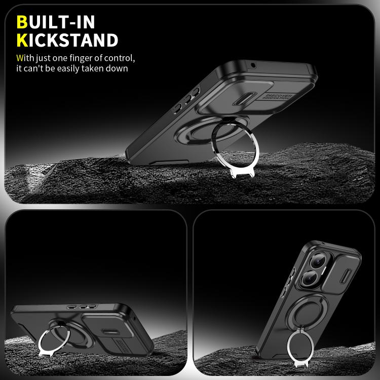 For Redmi Turbo 4 Pro / Poco F7 Sliding Camshield Ring Holder Phone Case
