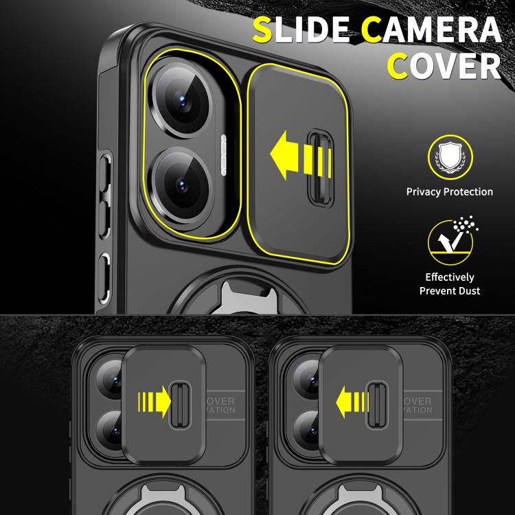 For Redmi Turbo 4 Pro / Poco F7 Sliding Camshield Ring Holder Phone Case