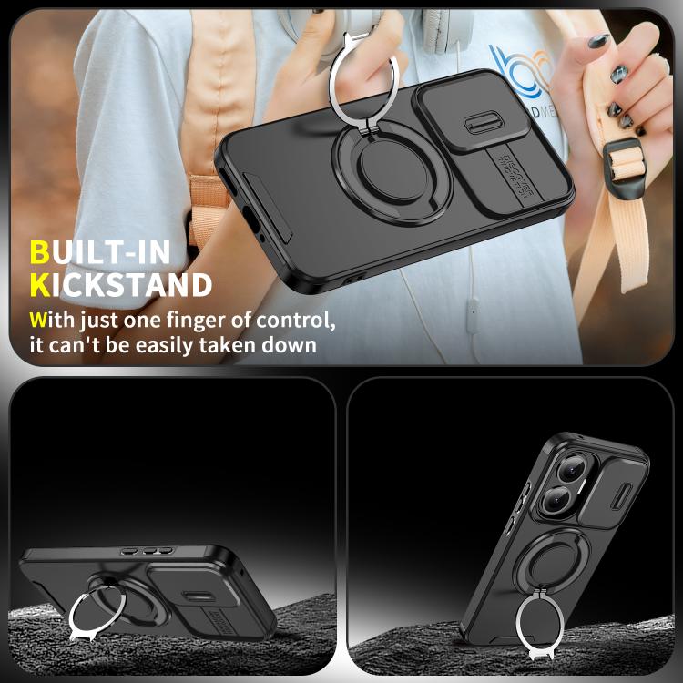 For Redmi Turbo 4 Pro / Poco F7 Sliding Camshield Ring Holder Phone Case