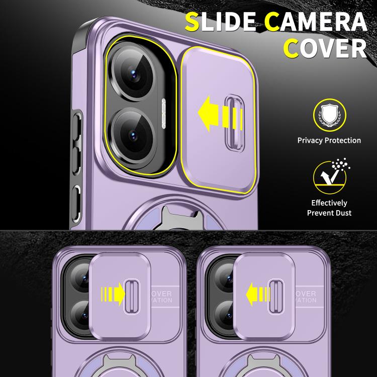 For Redmi Turbo 4 Pro / Poco F7 Sliding Camshield Ring Holder Phone Case