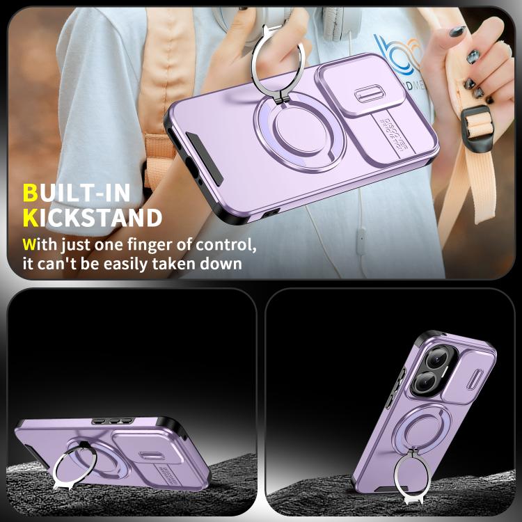 For Redmi Turbo 4 Pro / Poco F7 Sliding Camshield Ring Holder Phone Case