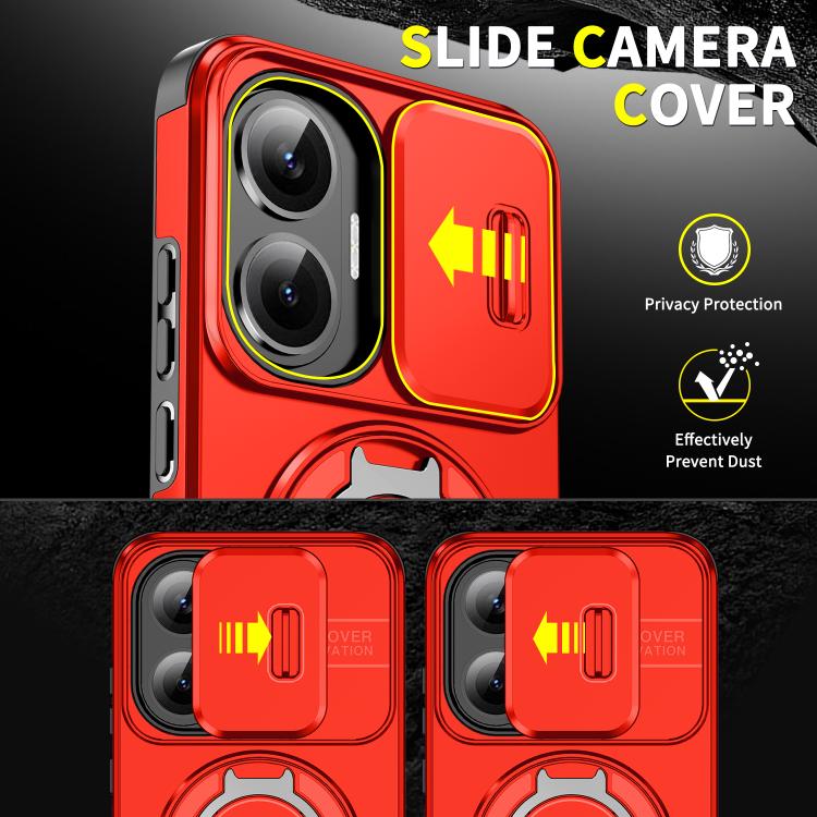 For Redmi Turbo 4 Pro / Poco F7 Sliding Camshield Ring Holder Phone Case