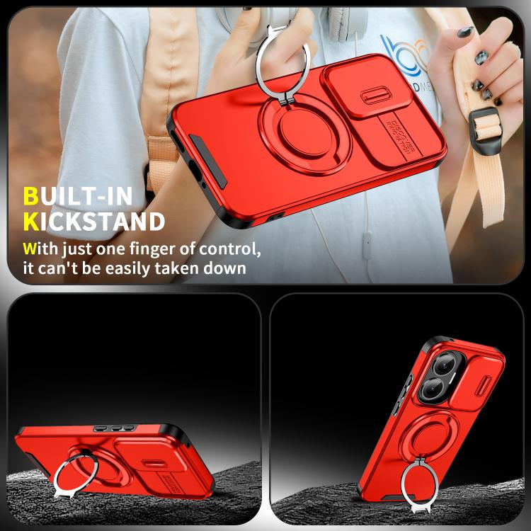 For Redmi Turbo 4 Pro / Poco F7 Sliding Camshield Ring Holder Phone Case