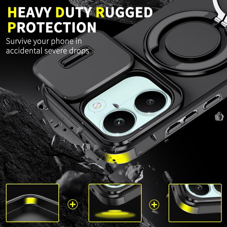 For Redmi Turbo 5 / Poco X8 Pro 5G Sliding Camshield Ring Holder Phone Case