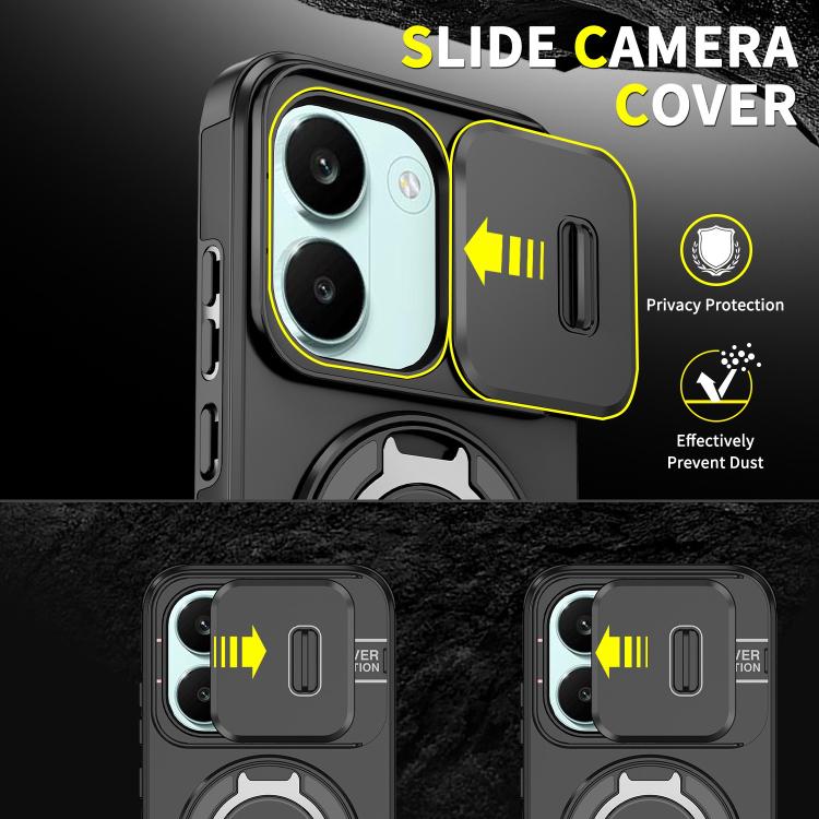 For Redmi Turbo 5 / Poco X8 Pro 5G Sliding Camshield Ring Holder Phone Case