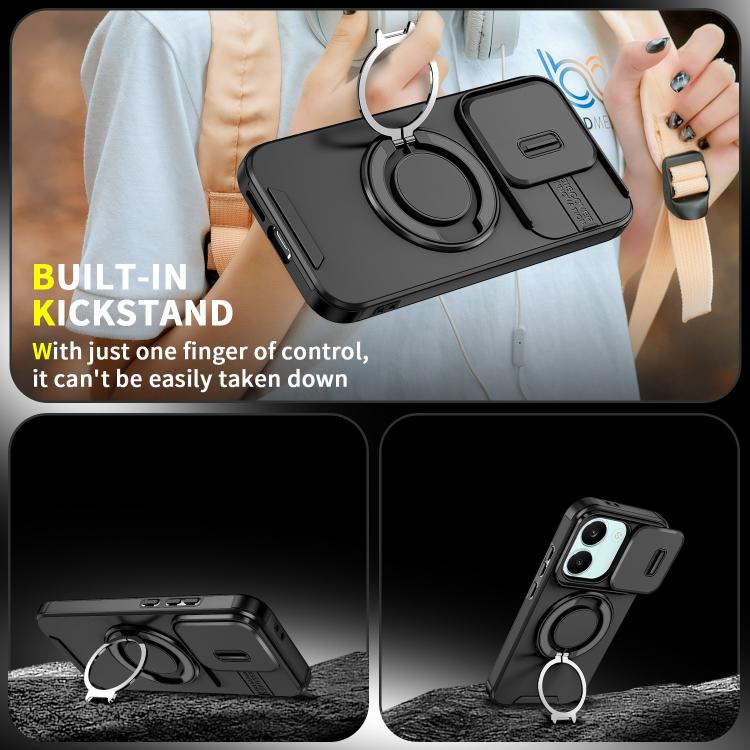 For Redmi Turbo 5 / Poco X8 Pro 5G Sliding Camshield Ring Holder Phone Case