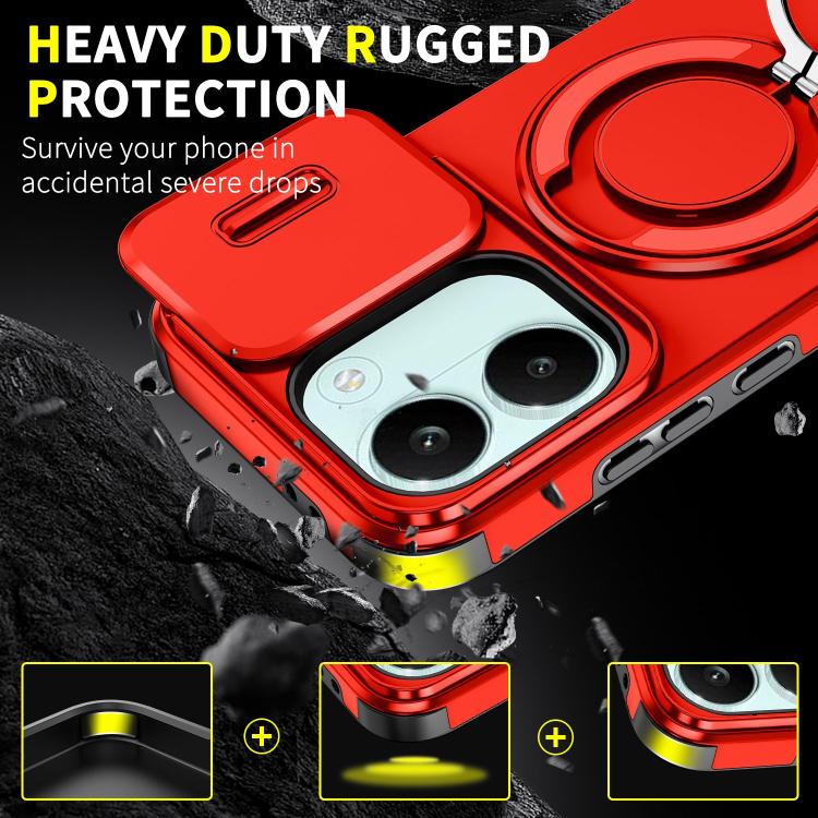 For Redmi Turbo 5 / Poco X8 Pro 5G Sliding Camshield Ring Holder Phone Case