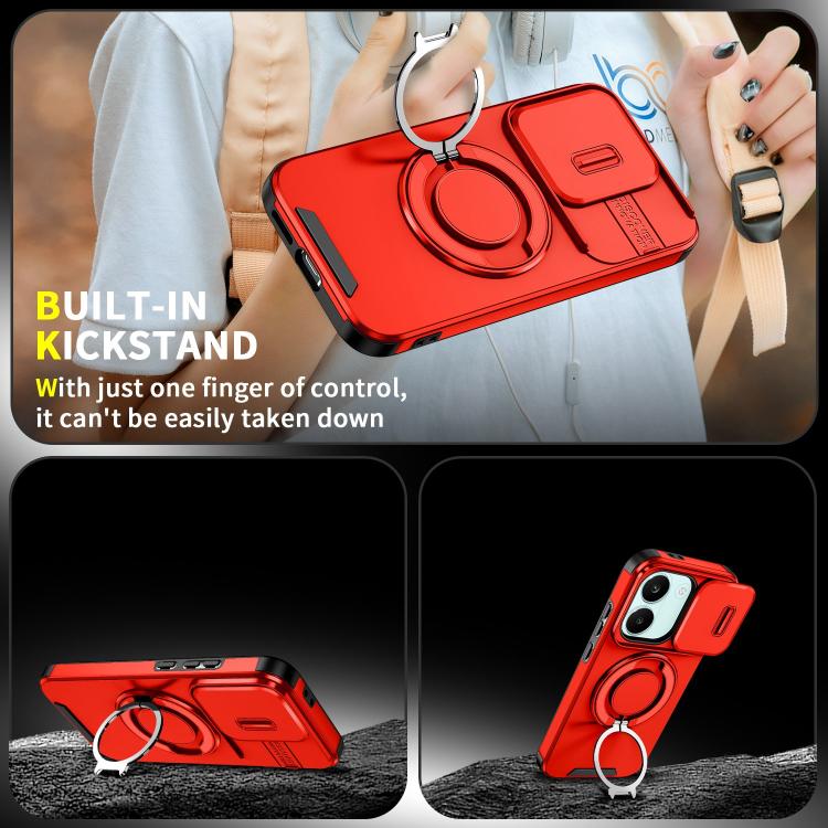 For Redmi Turbo 5 / Poco X8 Pro 5G Sliding Camshield Ring Holder Phone Case