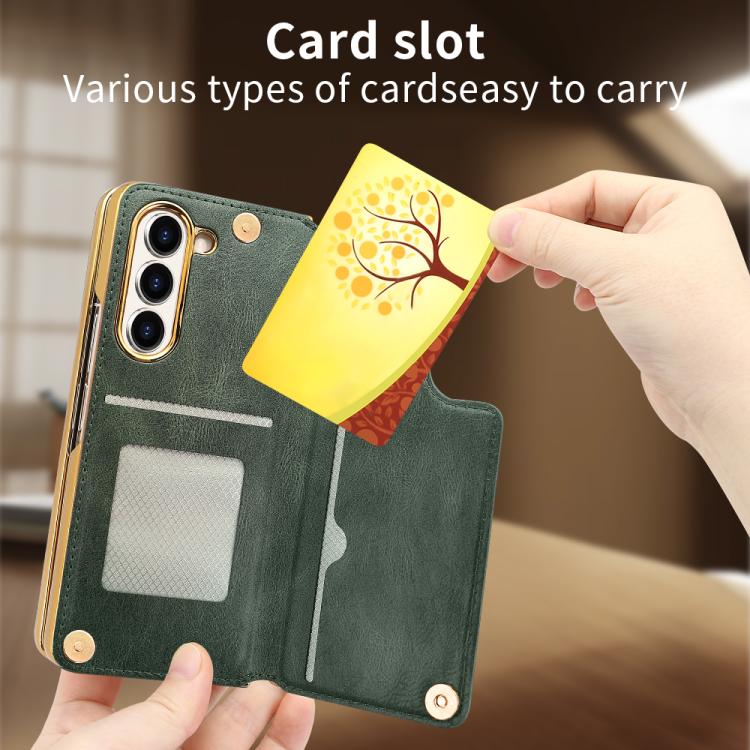 For Samsung Galaxy Z Fold7 VIETAO Film Integrated Folding Holder Flip PU Phone Case