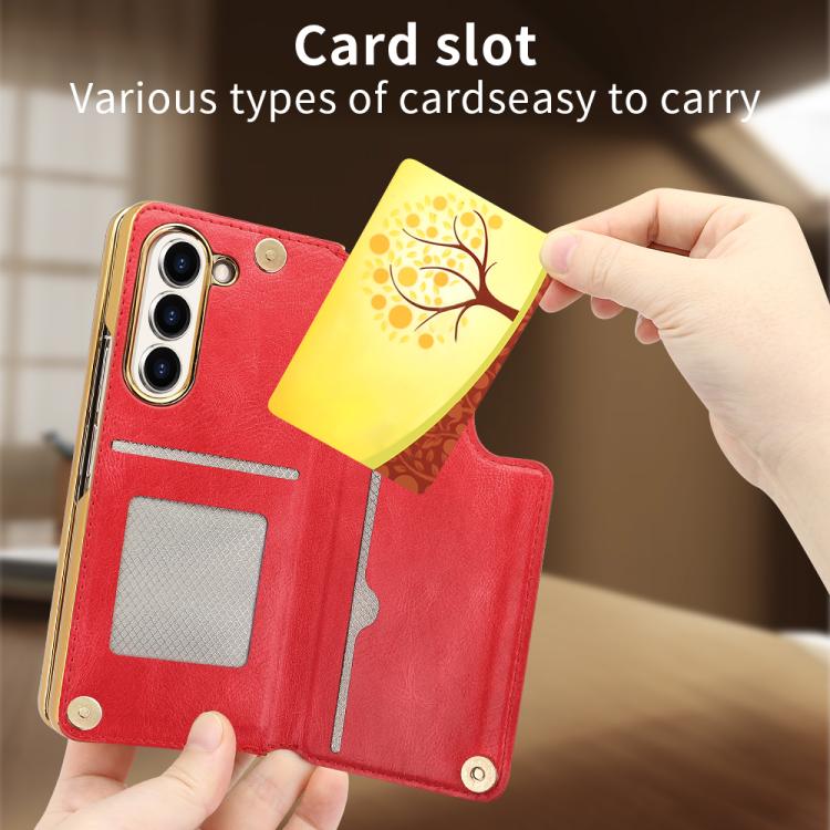 For Samsung Galaxy Z Fold7 VIETAO Film Integrated Folding Holder Flip PU Phone Case