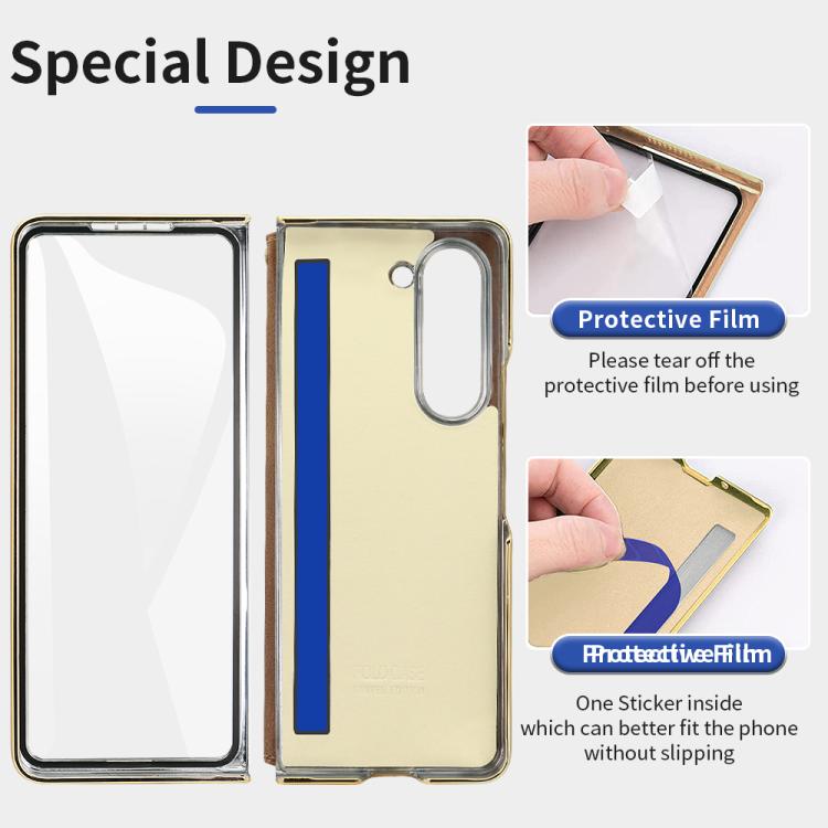 For Samsung Galaxy Z Fold7 VIETAO Film Integrated Folding Holder Flip PU Phone Case