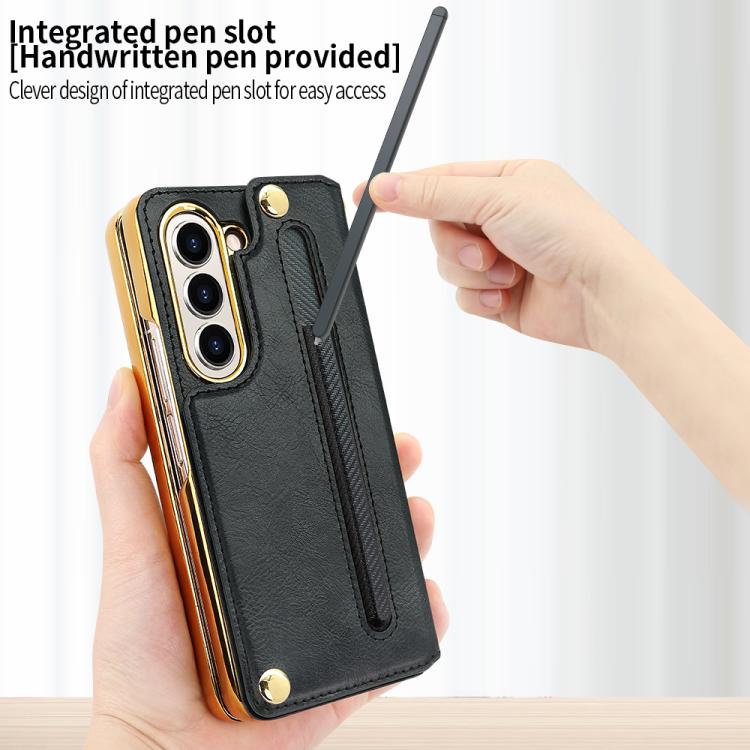 For Samsung Galaxy Z Fold7 VIETAO Film Integrated Folding Holder Flip PU Phone Case