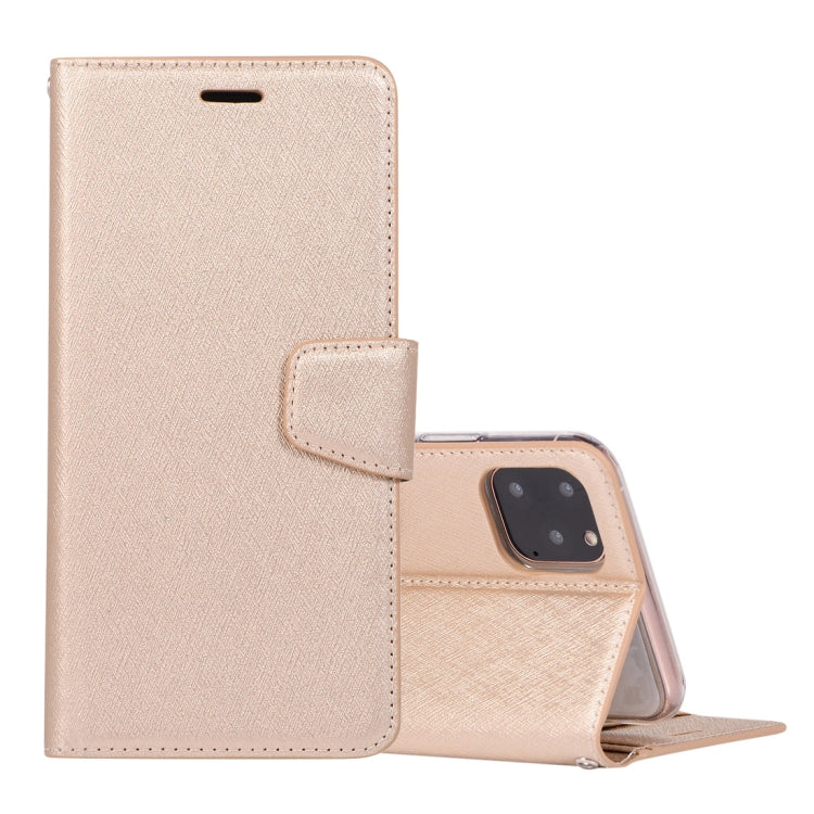 For iPhone 12 / 12 Pro Silk Texture Horizontal Flip Leather Case with Holder & Card slots & Wallet & Photo Frame