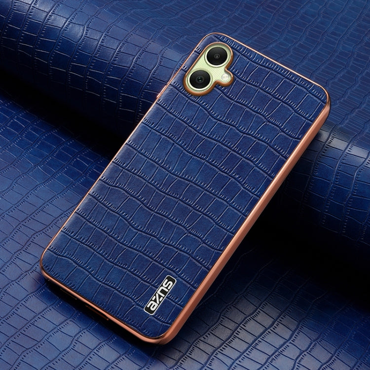 For Samsung Galaxy A06 4G AZNS Electroplated Frame Crocodile Texture Full Coverage Phone Case