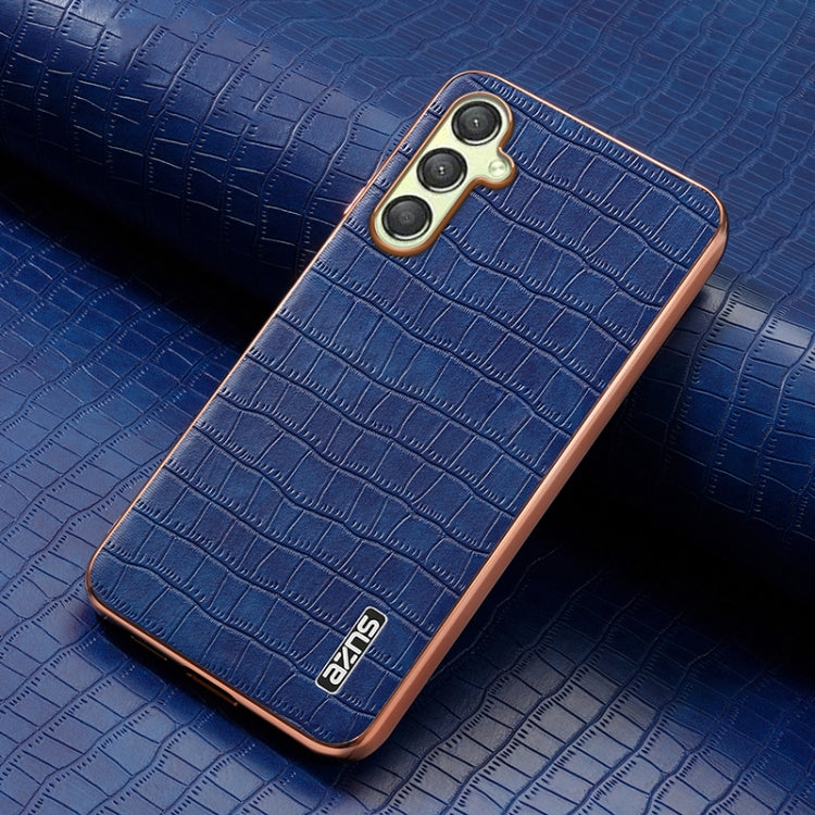 For Samsung Galaxy A16 5G AZNS Electroplated Frame Crocodile Texture Full Coverage Phone Case