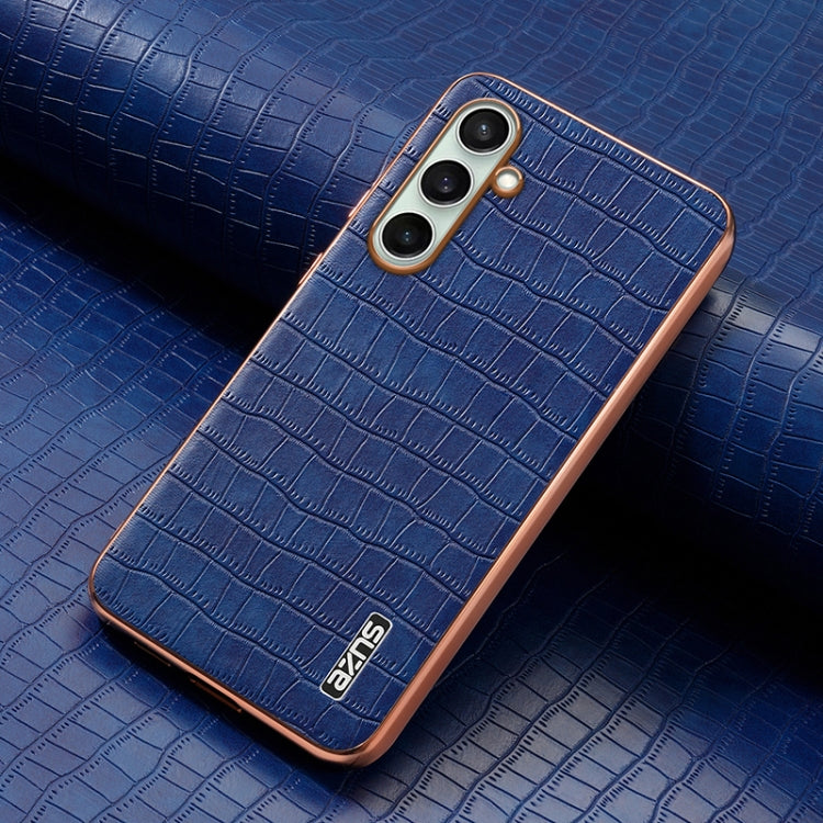 For Samsung Galaxy A36 AZNS Electroplated Frame Crocodile Texture Full Coverage Phone Case