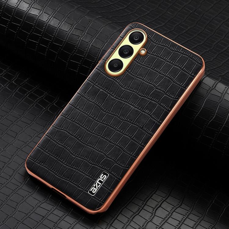 For Samsung Galaxy A26 5G AZNS Electroplated Frame Crocodile Texture Full Coverage Phone Case