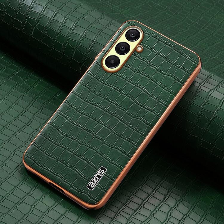 For Samsung Galaxy A26 5G AZNS Electroplated Frame Crocodile Texture Full Coverage Phone Case