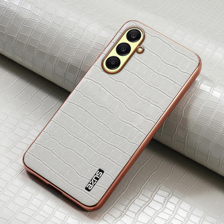 For Samsung Galaxy A26 5G AZNS Electroplated Frame Crocodile Texture Full Coverage Phone Case