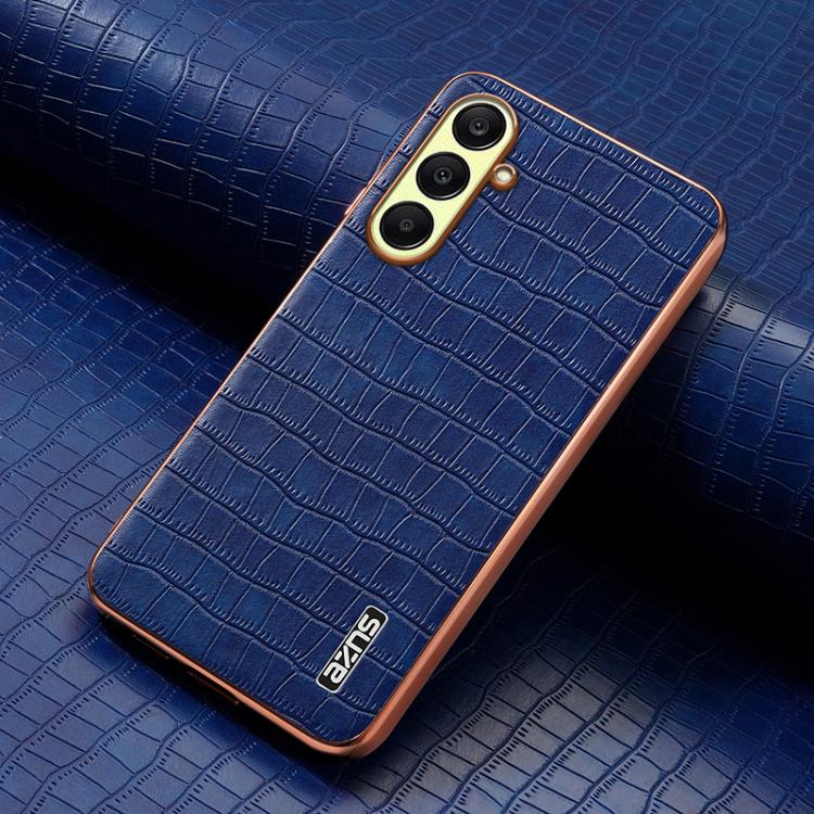 For Samsung Galaxy A17 4G / 5G AZNS Electroplated Frame Crocodile Texture Full Coverage Phone Case