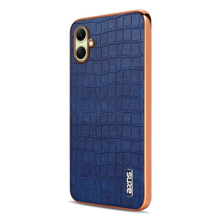 For Samsung Galaxy A07 4G AZNS Electroplated Frame Crocodile Texture Full Coverage Phone Case
