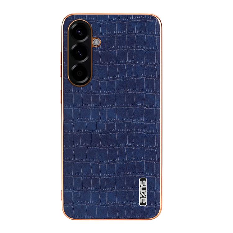 For Samsung Galaxy A37 5G AZNS Electroplated Frame Crocodile Texture Full Coverage Phone Case