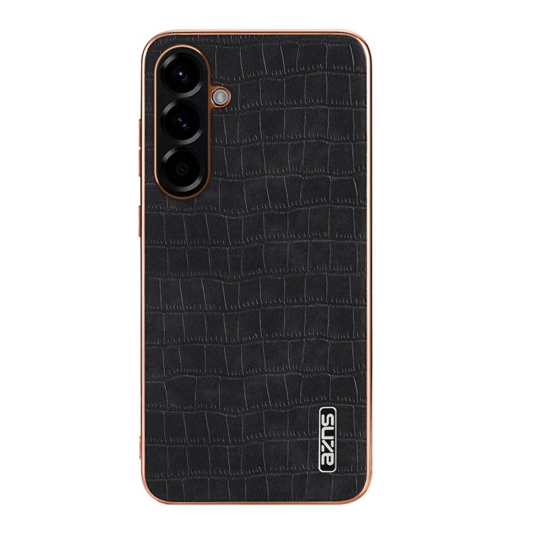 For Samsung Galaxy A57 5G AZNS Electroplated Frame Crocodile Texture Full Coverage Phone Case