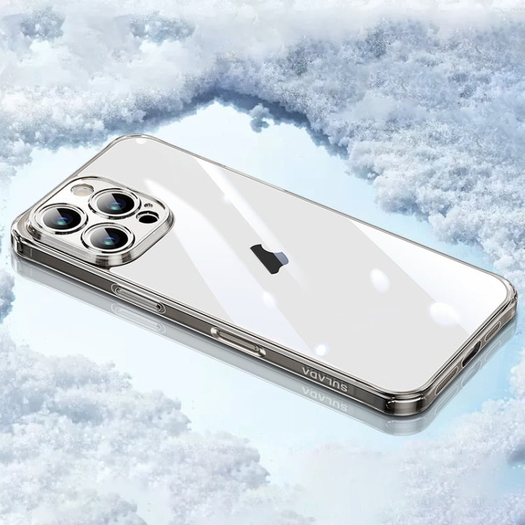 For iPhone 16 Pro SULADA TPU Frame Tempered Glass Transparent Phone Case