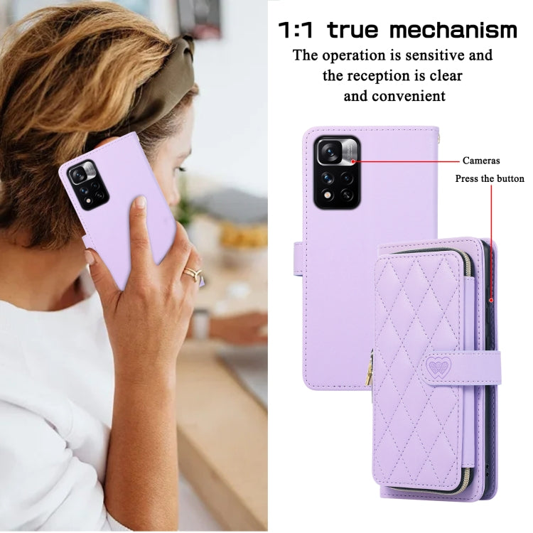 For Xiaomi 12T / 12T Pro Rhombic Full Zipper Wallet Leather Phone Case