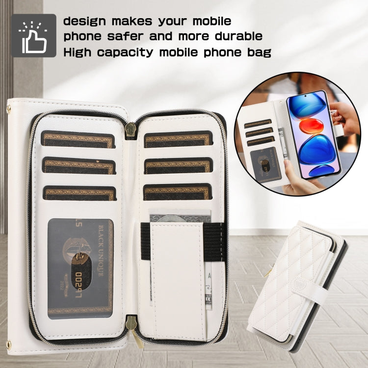 For Xiaomi 12T / 12T Pro Rhombic Full Zipper Wallet Leather Phone Case