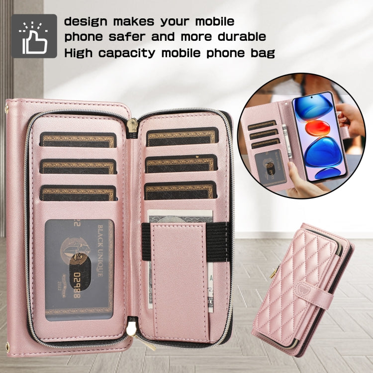 For Xiaomi 12T / 12T Pro Rhombic Full Zipper Wallet Leather Phone Case