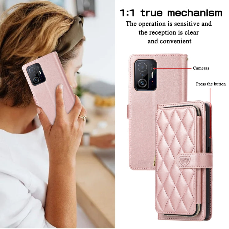 For Xiaomi Mi 11T / 11T Pro Rhombic Full Zipper Wallet Leather Phone Case