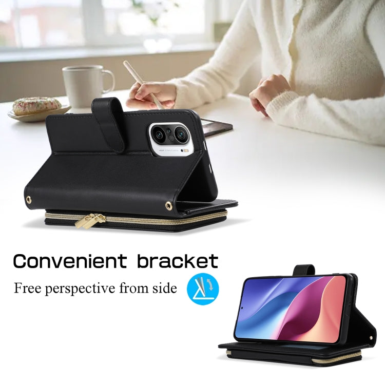 For Xiaomi Poco F3 Rhombic Full Zipper Wallet Leather Phone Case
