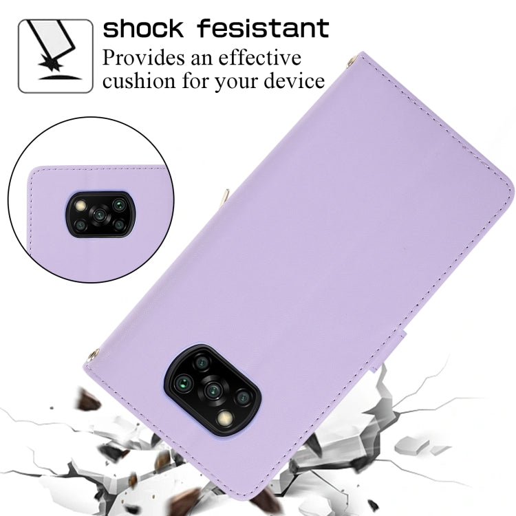 For Xiaomi Poco X3 NFC Rhombic Full Zipper Wallet Leather Phone Case