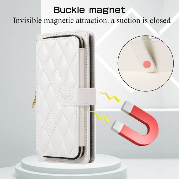 For Xiaomi Poco X3 NFC Rhombic Full Zipper Wallet Leather Phone Case