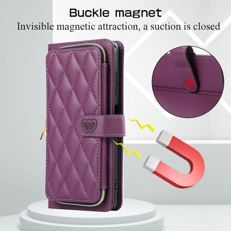 For Xiaomi Poco X3 NFC Rhombic Full Zipper Wallet Leather Phone Case