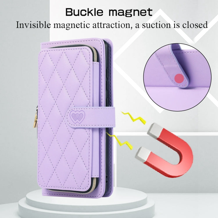 For Redmi Note 11 Pro Global Rhombic Full Zipper Wallet Leather Phone Case