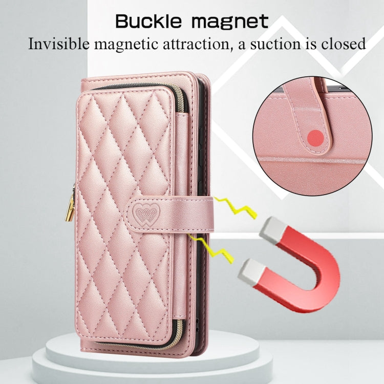 For Redmi Note 11 Pro Global Rhombic Full Zipper Wallet Leather Phone Case