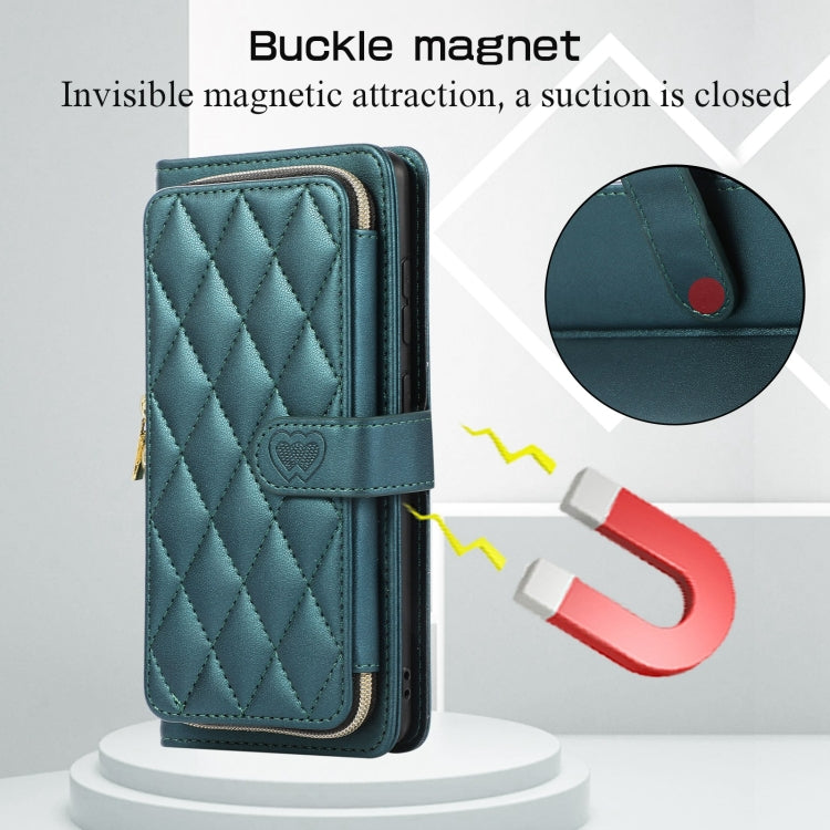 For Redmi Note 11 Pro Global Rhombic Full Zipper Wallet Leather Phone Case
