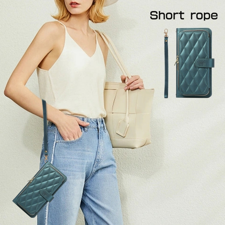 For Redmi Note 11 Pro Global Rhombic Full Zipper Wallet Leather Phone Case