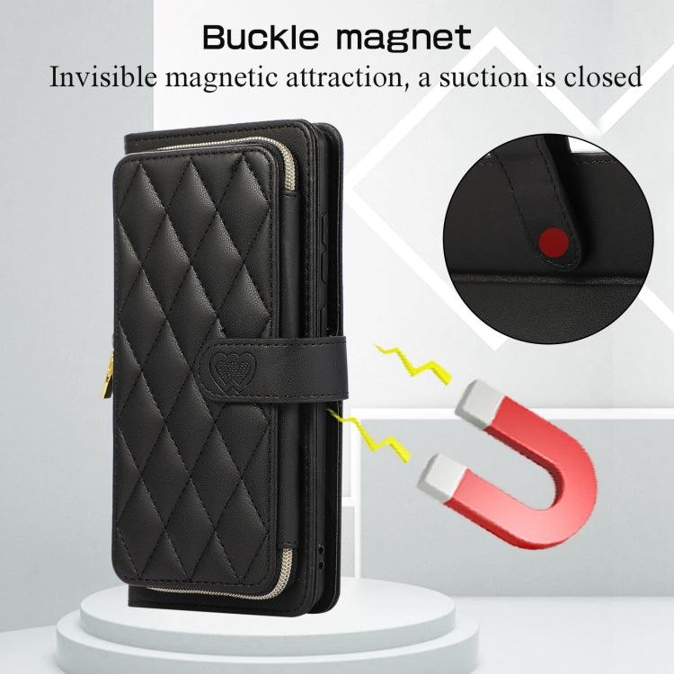 For Redmi Note 11 Pro Global Rhombic Full Zipper Wallet Leather Phone Case