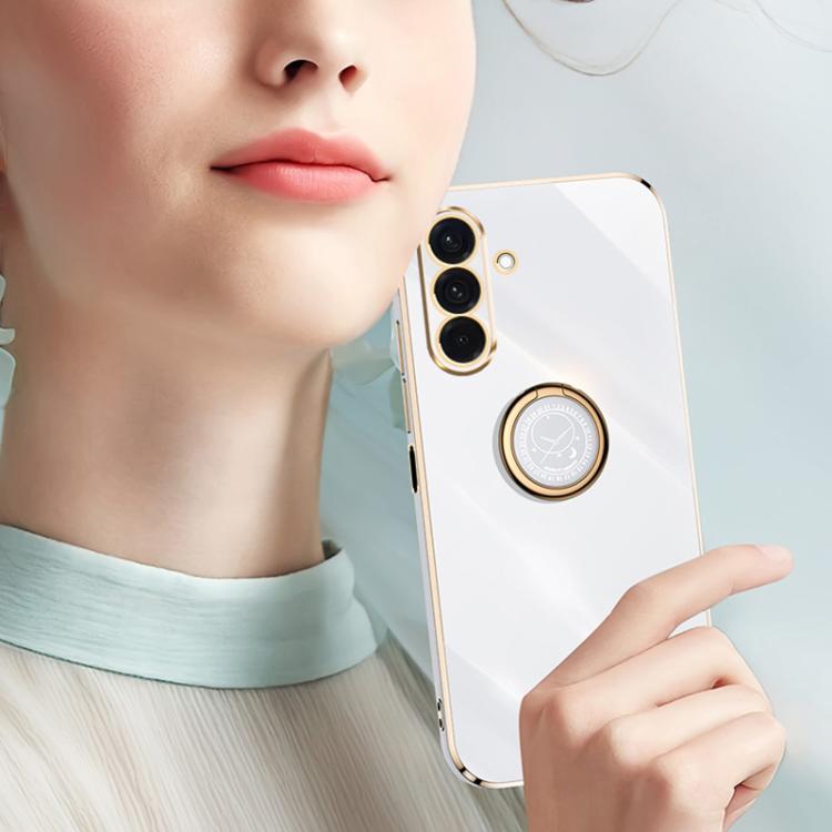 For Samsung Galaxy A26 5G XINLI Straight Edge 6D Electroplate TPU Phone Case with Ring Holder