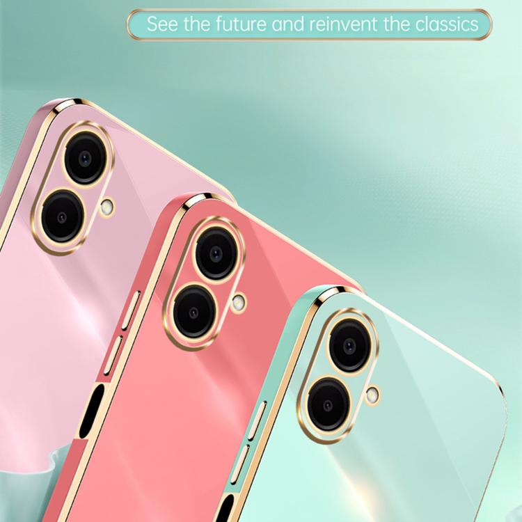 For Galaxy A07 5G XINLI Straight Edge 6D Electroplate TPU Phone Case with Ring Holder