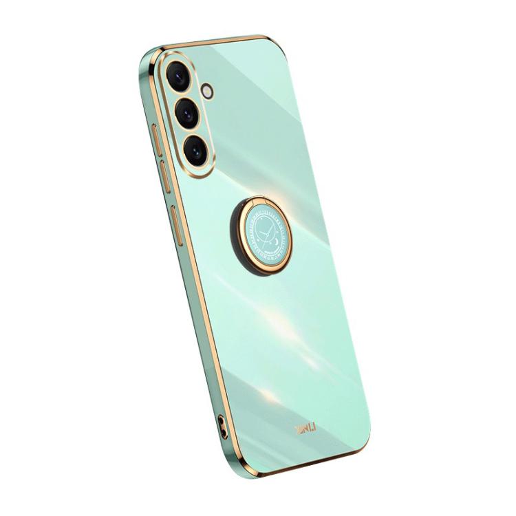For Galaxy A37 5G XINLI Straight Edge 6D Electroplate TPU Phone Case with Ring Holder