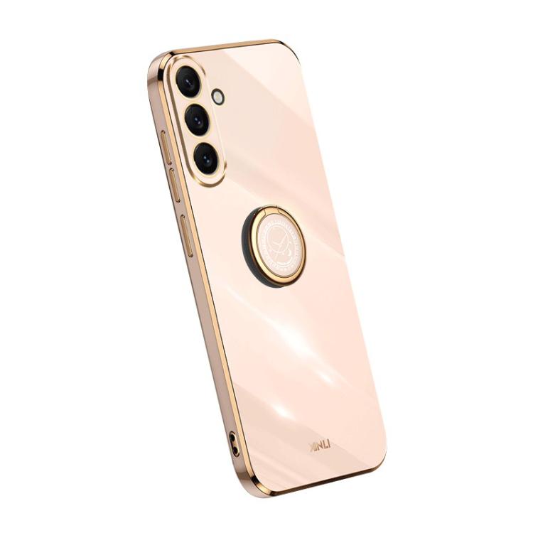 For Galaxy A37 5G XINLI Straight Edge 6D Electroplate TPU Phone Case with Ring Holder