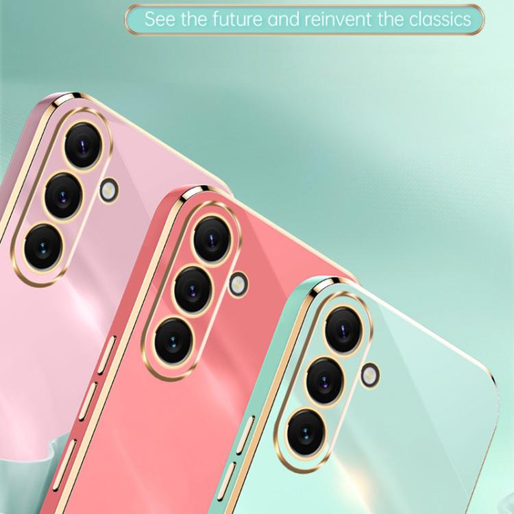 For Galaxy A37 5G XINLI Straight Edge 6D Electroplate TPU Phone Case with Ring Holder