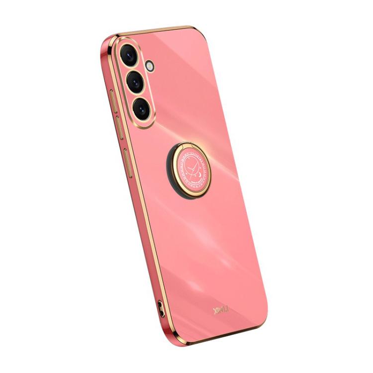For Galaxy A37 5G XINLI Straight Edge 6D Electroplate TPU Phone Case with Ring Holder