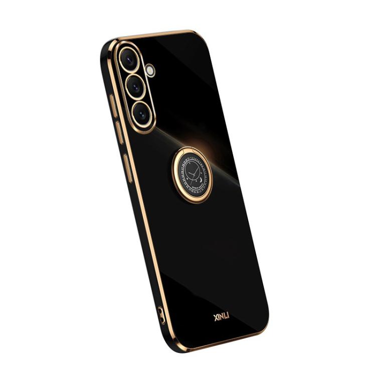 For Galaxy A37 5G XINLI Straight Edge 6D Electroplate TPU Phone Case with Ring Holder