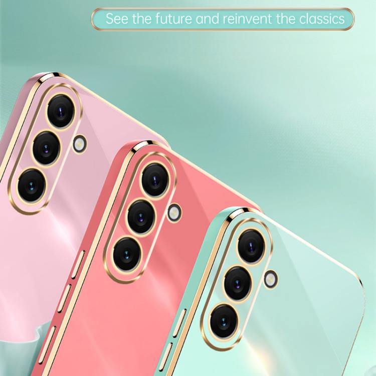 For Galaxy A57 5G XINLI Straight Edge 6D Electroplate TPU Phone Case with Ring Holder