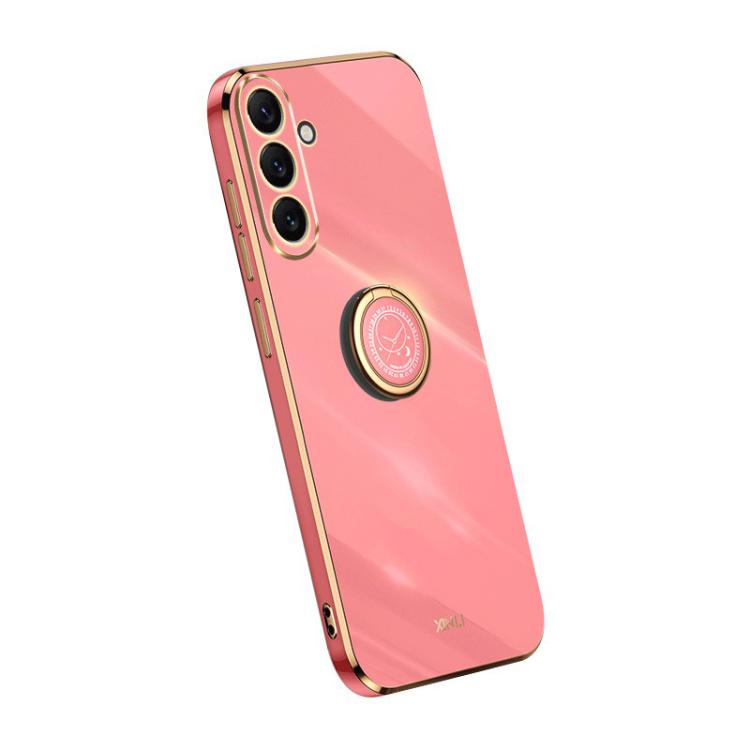 For Galaxy A57 5G XINLI Straight Edge 6D Electroplate TPU Phone Case with Ring Holder